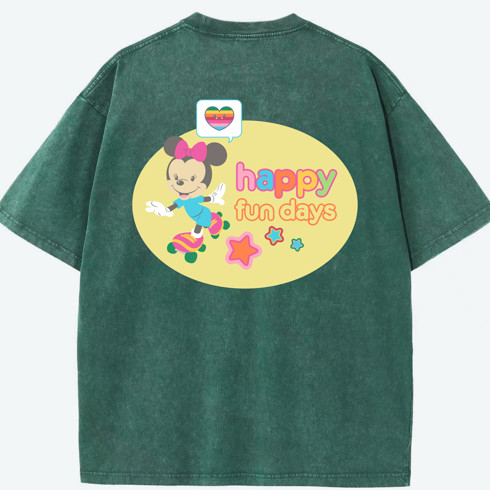 （画像用） ミッキーマウス Mickey Mouse 綿100% ヴィンテージ風 半袖Tシャツ（背面プリント）
